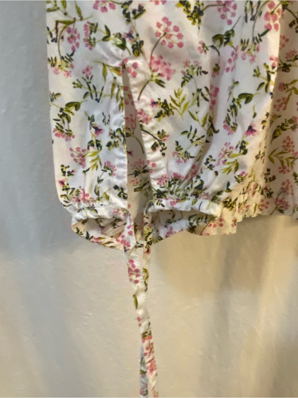J Crew Button Down Peasant style Top. Flat Collar w/Tie at Top. Size XL. Cotton - Picture 6 of 11